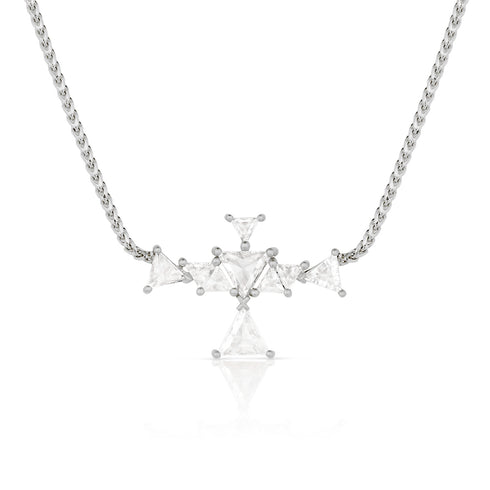 zoom view, rose cut trillion diamond thunderbird pendant necklace in white gold <span class='visuallyhidden'>Call, text 323-404-2959 for shopping assistance.</span>